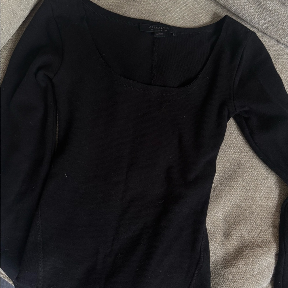 All Saints Black Long Sleeve Women's Top body shirt